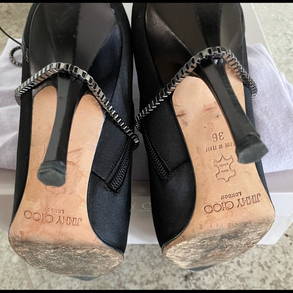 Jimmy Choo lucia black satin chains crystal boot 6 - Picture 11 of 11